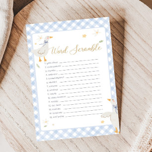 Lámina Juego de palabras desordenadas para baby shower de