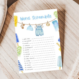 Lámina Juego de palabras desordenadas para baby shower Ni