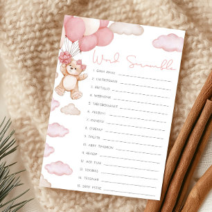 Lámina Juego de palabras desordenadas para baby shower Os