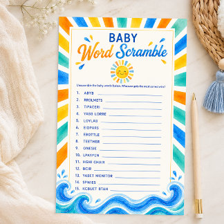 Lámina Juego de palabras desordenadas para baby shower so