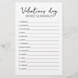 Lámina Juego de palabras desordenadas para el día de San