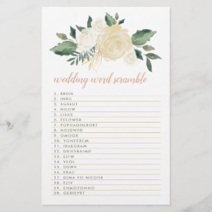 Lámina Juego de palabras para el Boda floral verde Rubor 