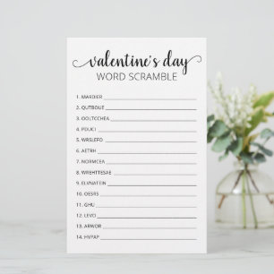 Lámina Juego de palabras revueltas del día de San Valentí