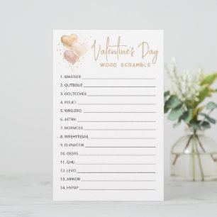 Lámina Juego de palabras revueltas del día de San Valentí