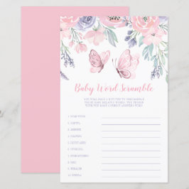 Lámina Juego de Palabras Scramble de Mariposa Floral Purp