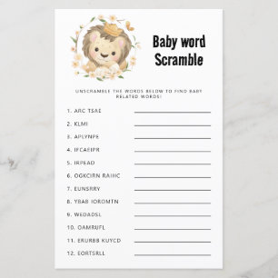 Lámina Juego de palabras singulares del León Rey Baby Sho