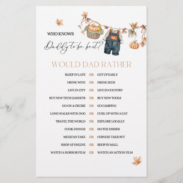 Lámina Juego de Papá Noel de la Caída de la Calabaza (Anverso)
