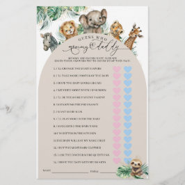 Lámina Juego de papá o mamá moderna en la jungla de anima