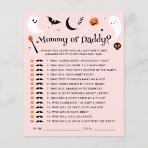 Lámina Juego De Papi O Mamá De Baby Shower De Halloween R