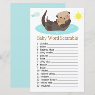 Lámina Juego de peleas de palabras de Otter Baby