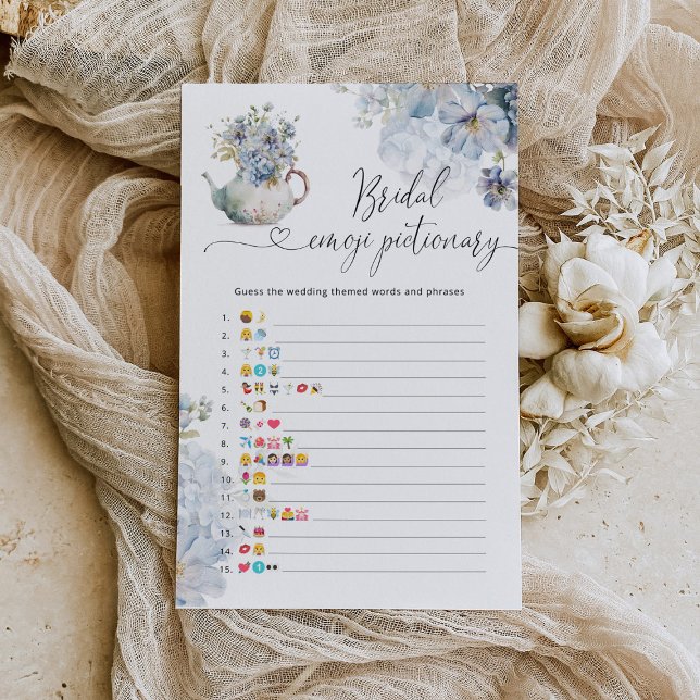 Lámina Juego de picnic de emoji floral azul con ducha de  (Subido por el creador)