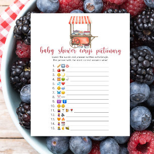 Lámina Juego de Pictionary de baby shower con emojis de b