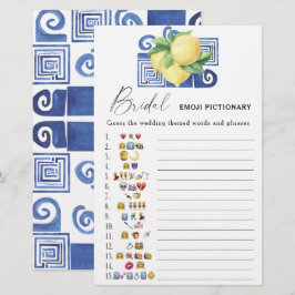 Lámina Juego de Pictionary de emoji de ducha de novia - l