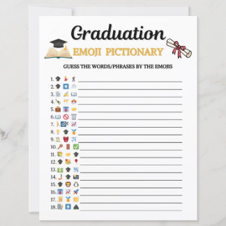 Lámina Juego de Pictionary de Emoji de Graduación