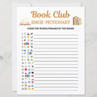 Lámina Juego de Pictionary de Emoji del Club de Lectura