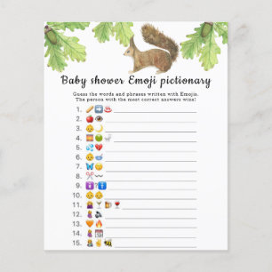 Lámina Juego de pictionary de emoji para baby shower de a