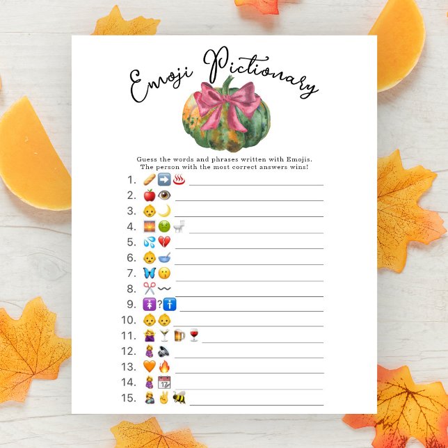 Lámina Juego de Pictionary de emojis de ducha de bebé de  (Subido por el creador)