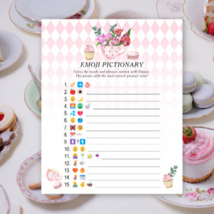 Lámina Juego de Pictionary de emojis para baby shower de