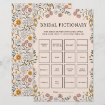 Juego de Pictionary Floral Bohemio de Boda Botánic
