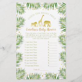 Lámina Juego de precios para los animales de safari de or