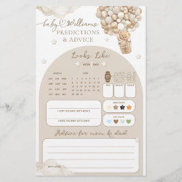 Lámina Juego de predicción de Baby Shower neutra en relac