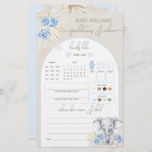 Juego de predicción de Baby Shower para Elephant O