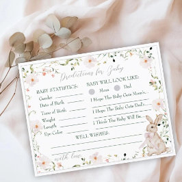 Lámina Juego de predicción de bebé para baby shower de co