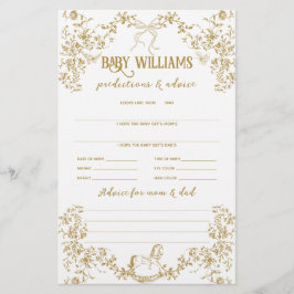 Lámina Juego de predicción del bebé floral de la cosecha