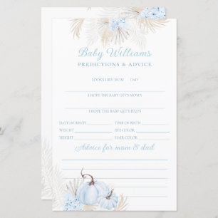 Lámina Juego de predicción para bebé de la calabaza azul