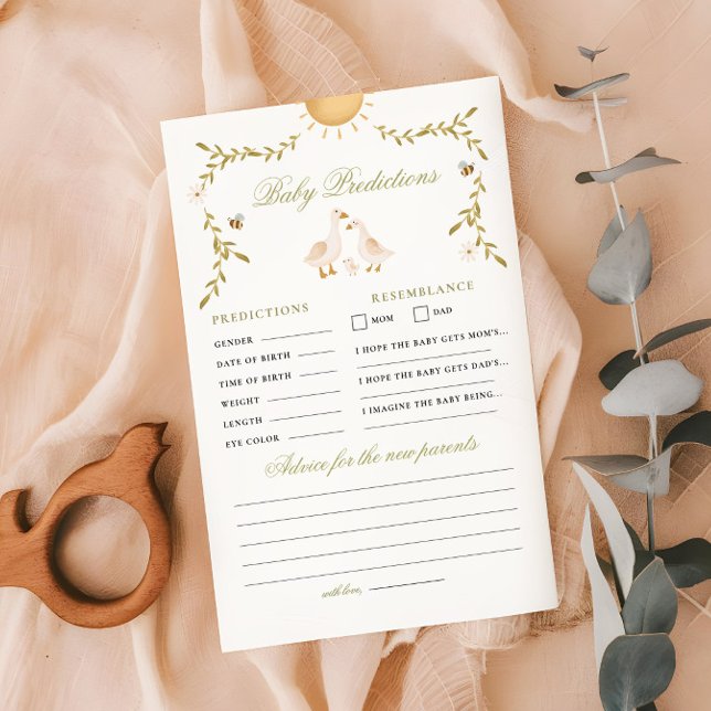 Lámina Juego de predicción y consejo de Baby Shower (Subido por el creador)