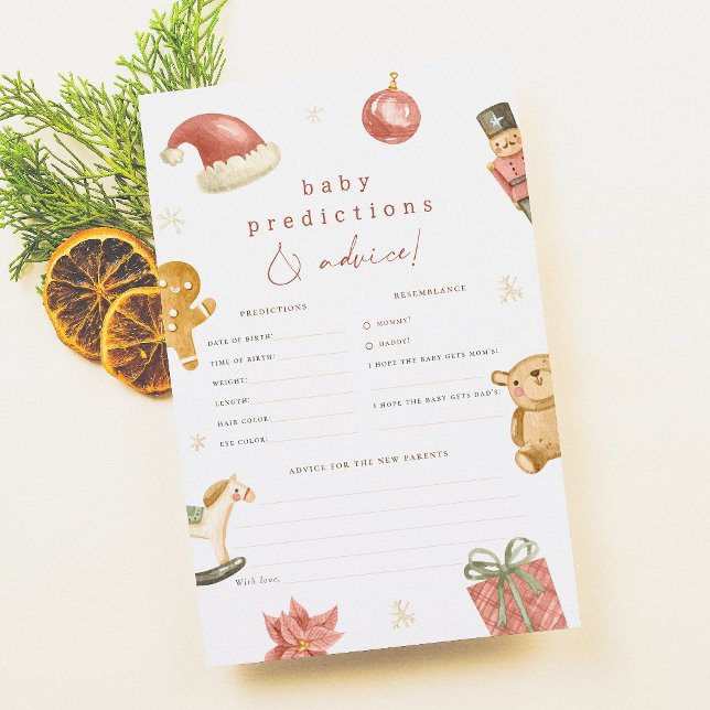Lámina Juego de predicción y consejo de Santa Baby Shower (Subido por el creador)