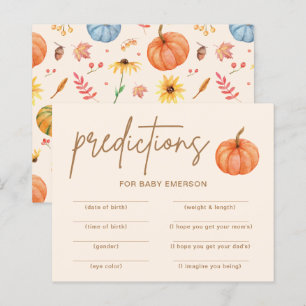 Lámina Juego de predicciones de Baby Shower de la calabaz