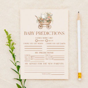 Lámina Juego de predicciones de Baby Shower de transporte
