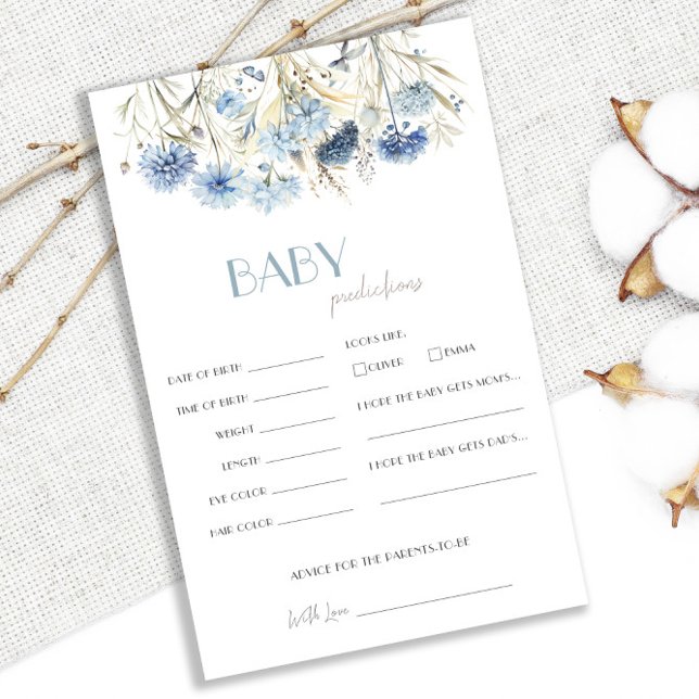 Lámina Juego de predicciones de Baby Shower DUSTY Blue Hy (Subido por el creador)
