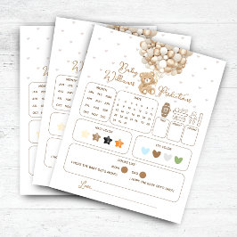 Lámina Juego de predicciones de Baby Shower en globo de o