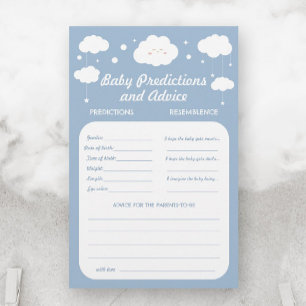 Lámina Juego de predicciones de Baby Shower en la nube az