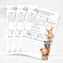 Lámina Juego de predicciones de Baby Shower para animales