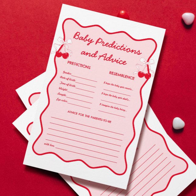 Lámina Juego de predicciones de Baby Shower para cerezos (Subido por el creador)