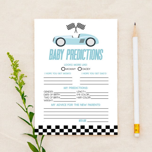 Lámina Juego de predicciones de Baby Shower para coches d (Subido por el creador)
