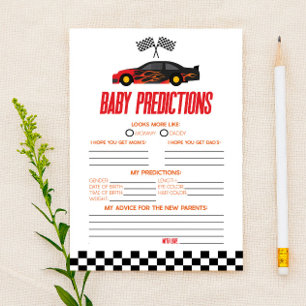 Lámina Juego de predicciones de Baby Shower para coches d