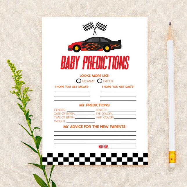 Lámina Juego de predicciones de Baby Shower para coches d (Subido por el creador)