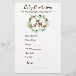 Lámina Juego de predicciones de Baby Shower para venados 