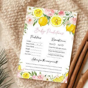 Lámina Juego de Predicciones de Bebé Limón Floral Rosa