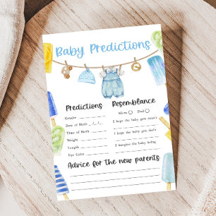 Lámina Juego de predicciones para baby shower Boy Popsicl