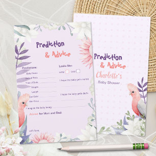 Lámina Juego de predicciones para Baby Shower Caprichoso
