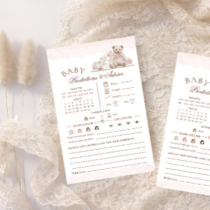 Lámina Juego de predicciones para baby shower con temátic