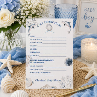 Lámina Juego de predicciones para baby shower costero