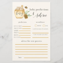 Juego de predicciones para baby shower de abeja me