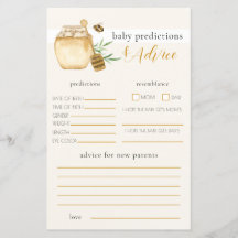 Juego de predicciones para baby shower de abeja me