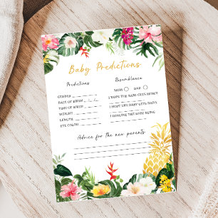 Lámina Juego de predicciones para baby shower de Aloha Ba